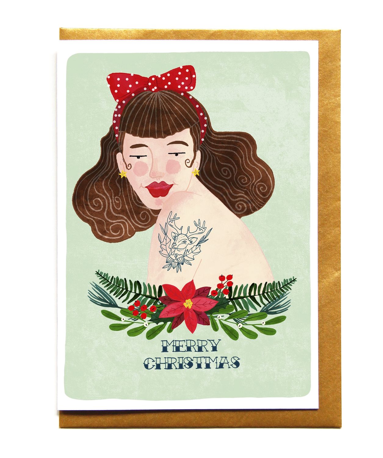 Kerstkaart · Pin up girl tattoo
