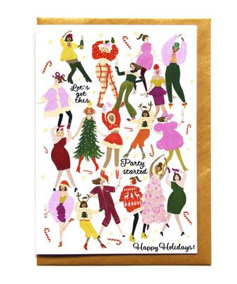 Kerstkaart · Party happy holidays