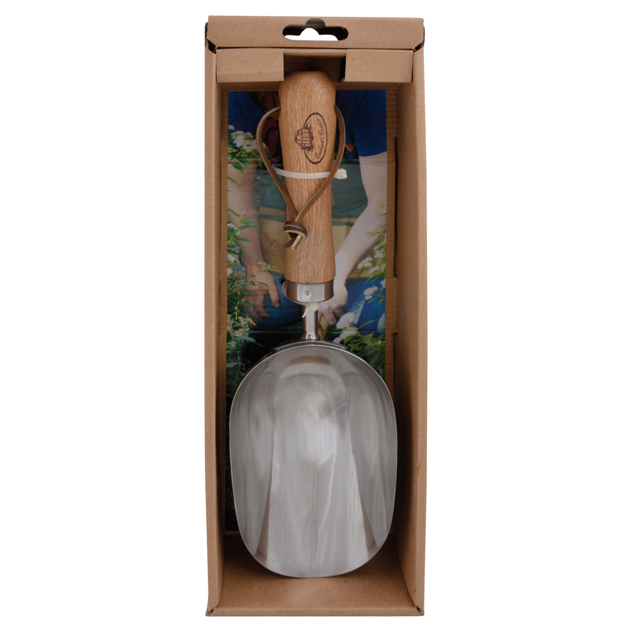 RVS potgrond schep · essenhout
