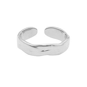 Ring stainless steel sea wave Silver