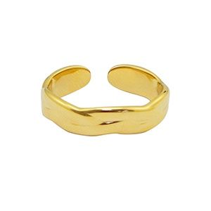 Ring stainless steel sea wave Gold