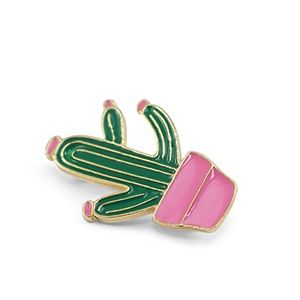 Broche cactus · green-pink-gold