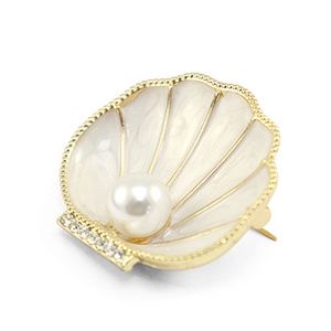 Broche · schelp met parel
