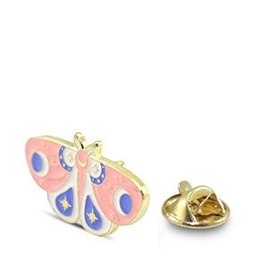 Pin  mot pink/blue/white/gold