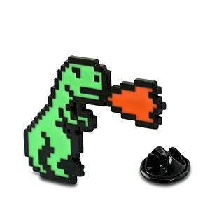 Pin · vuurspuwende dino