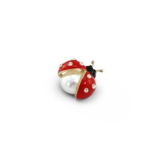 Broche flower · lieveheersbeestje parel