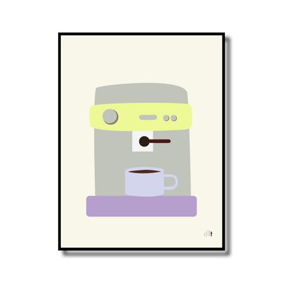 Print in lijst koffiezet apparaat