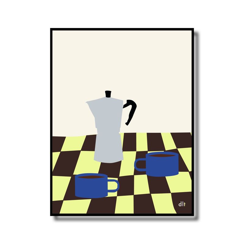 Print in lijst koffie drinken