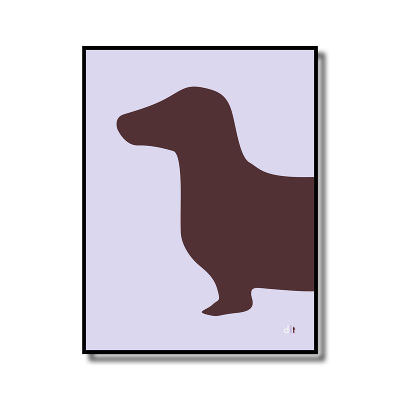 Print in lijst teckel hoofd