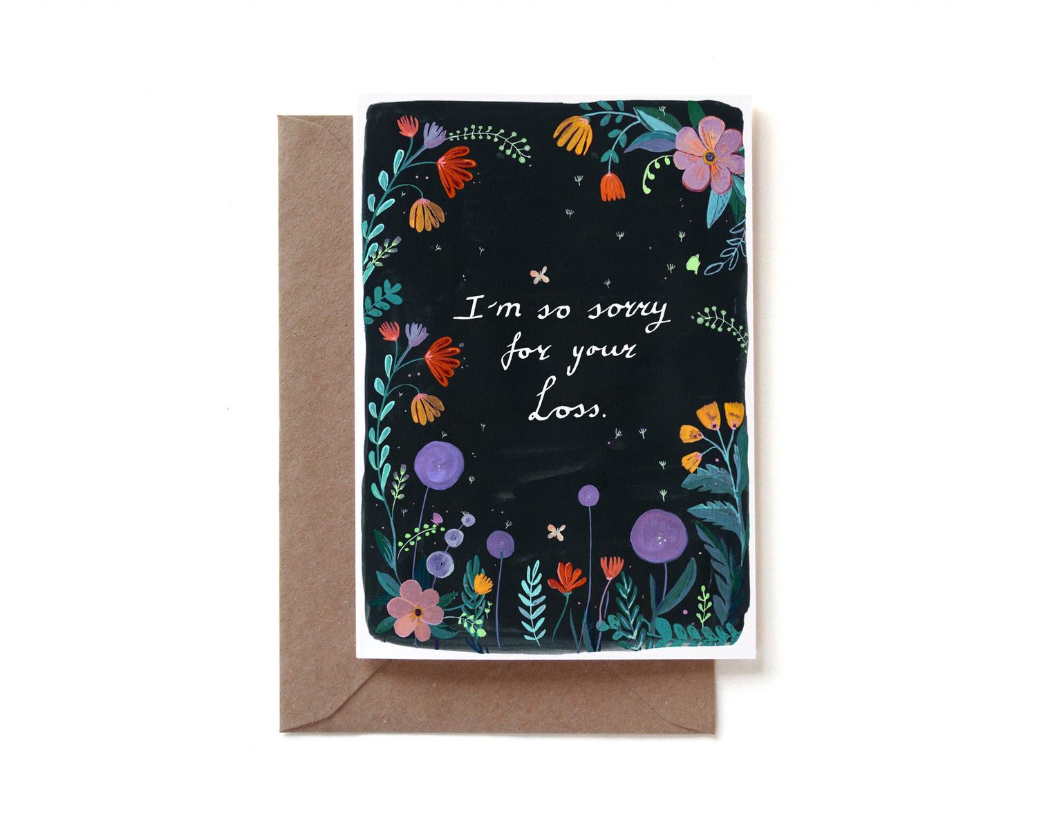 Dubbele kaart &#39;I&#39;m so sorry for your loss&#39;