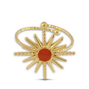 Ring enamel star Gold-orange