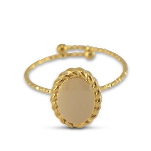 Ring enamel oval Gold-beige