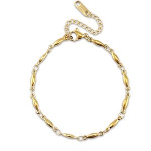 Armband stainless steel gold ovals