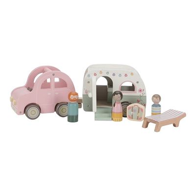 Little Dutch · Speelgoed auto met caravan FSC hout