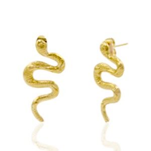 Oorbellen oorsteker snake gold