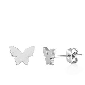 Oorbellen oorsteker butterfly silver