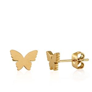 Oorbellen oorsteker butterfly gold