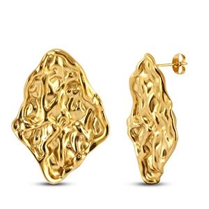 Oorbellen irregular square gold