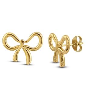 Oorbellen oorstekers bow gold