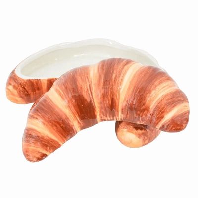 Aardewerk bakje met deksel · croissant