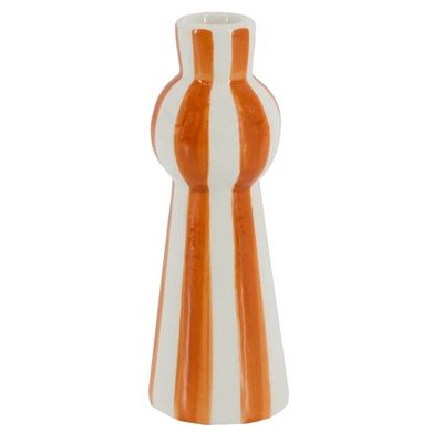 Kandelaar keramiek stripes · oranje