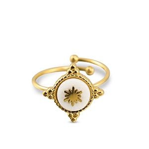 Ring snowflake Gold-white