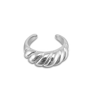 Ring stainless steel twisted small silver