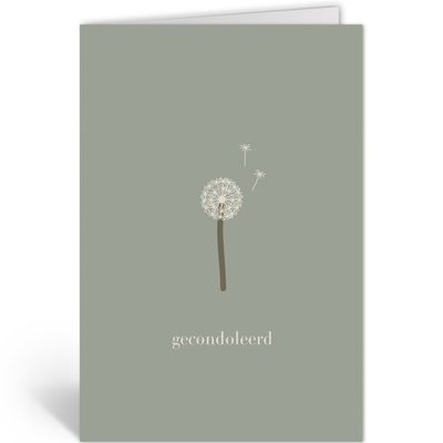 Dubbele kaart gecondoleerd · paardenbloem