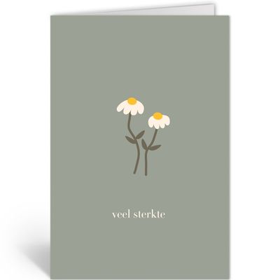 Dubbele kaart veel sterkte · margrietjes