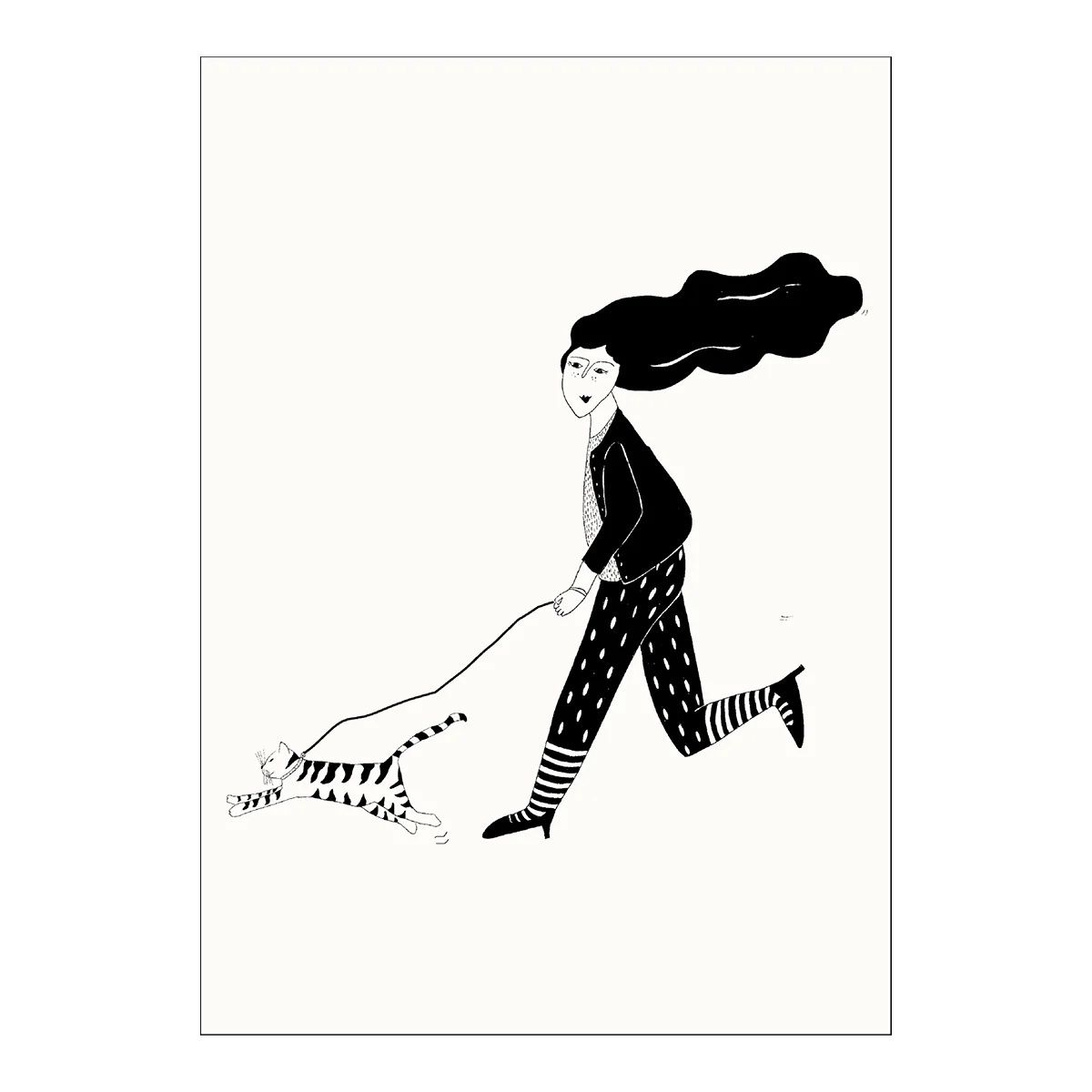 Helen B ansichtkaart • running tiger