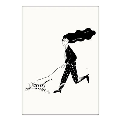 Helen B ansichtkaart • running tiger