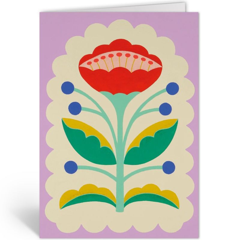 Dubbele kaart still life • folk floral lila