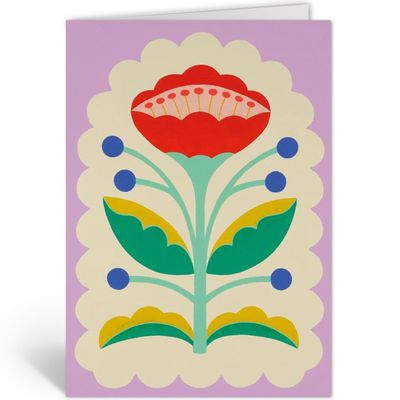 Dubbele kaart still life • folk floral lila
