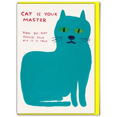 Dubbele kaart &#39;cat master birthday&#39;