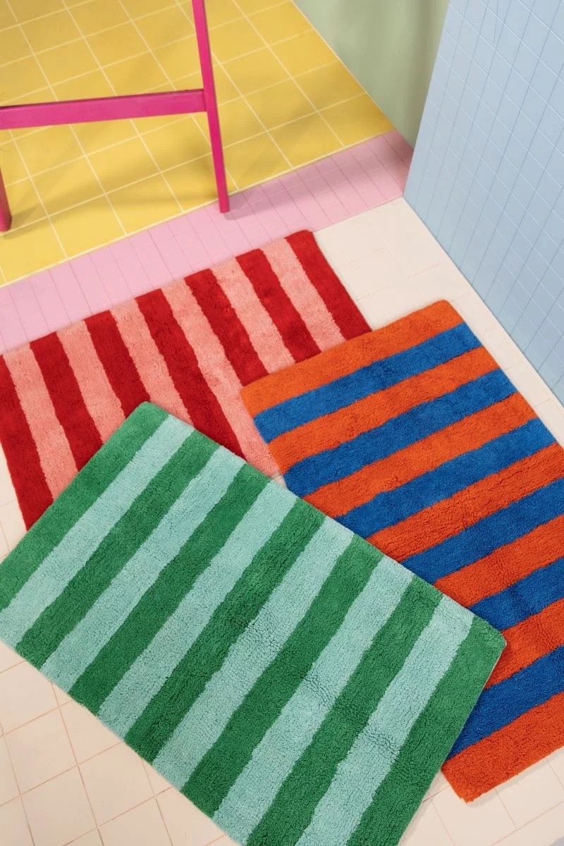 Badmat streep · roze/rood