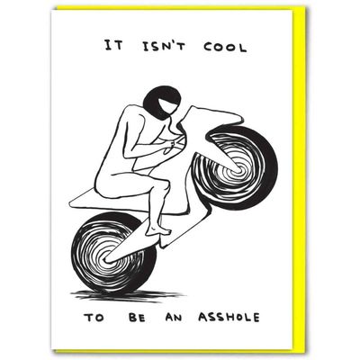 Dubbele kaart &#39;It isn&#39;t cool to be an idiot&#39;
