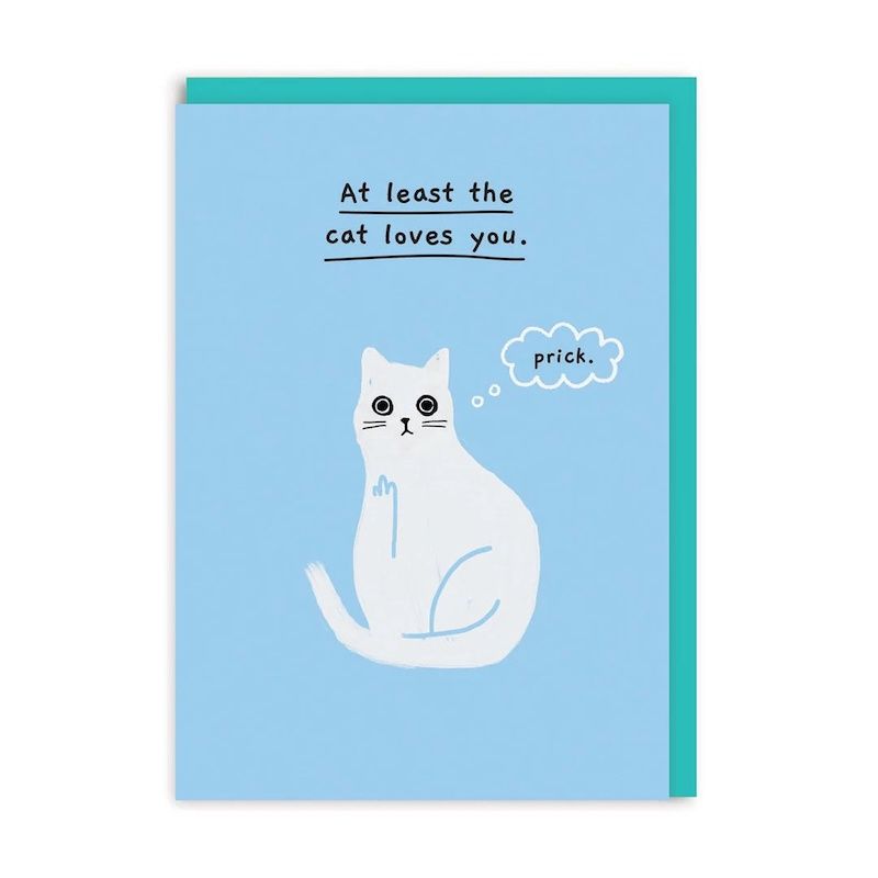 Dubbele kaart &#39;At least the cat loves you&#39;