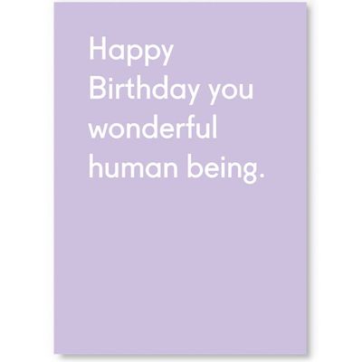 Ansichtkaart &#39;Wonderful human being&#39;