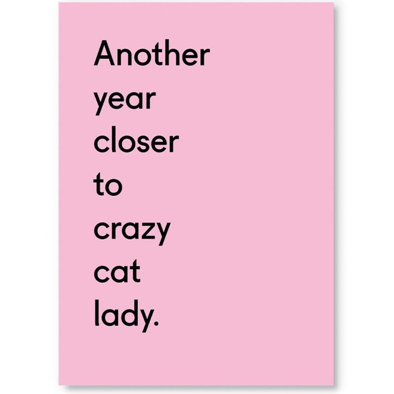 Ansichtkaart &#39;Crazy cat lady&#39;