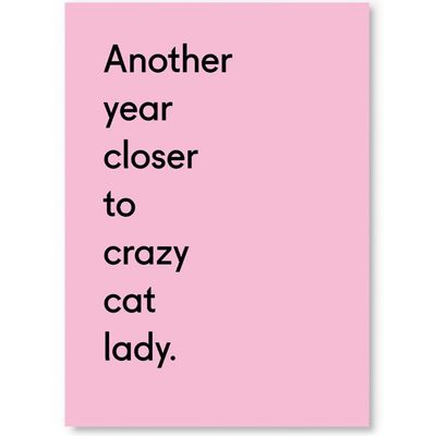 Ansichtkaart &#39;Crazy cat lady&#39;