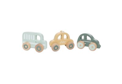 Houten Auto Op Wielen - 3 Stuks