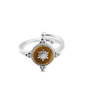 Ring snowflake Silver-brown