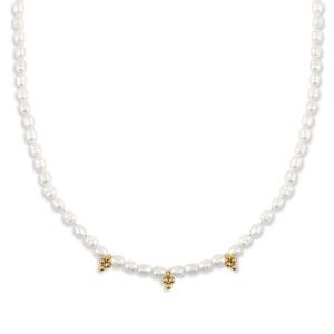 Ketting stainless steel pearls gold · knopjes
