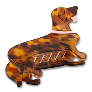 Haar klem teckel · bruin
