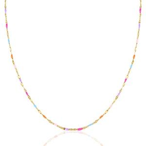 Ketting multicolour-gold epoxy stainless steel