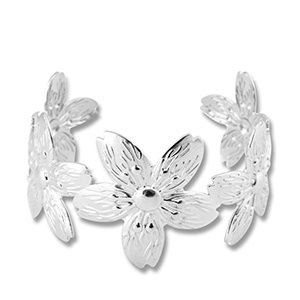 Bangle armband flower Silver