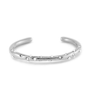 Bangle armband silver smal diamond/pearls