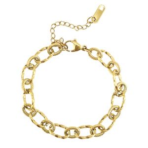 Armband schakels grof twisted · Gold