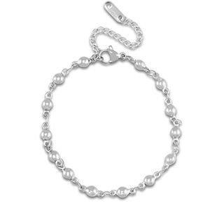Armband stainless steel silver dots