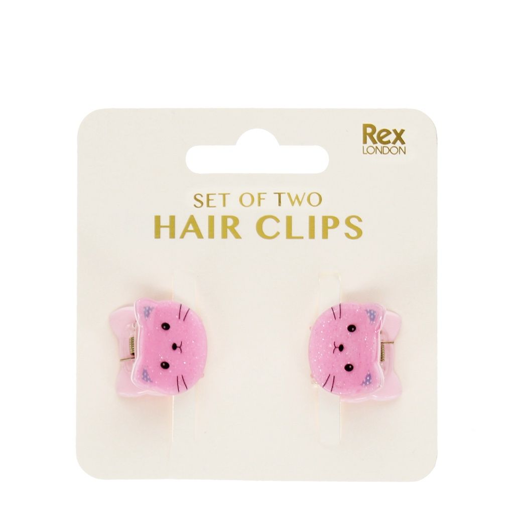 Haar klem set van 2 · Roze katten